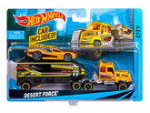 SET CAMION SI MASINA SPORT HOT WHEELS DESERT FORCE